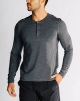 Space Dye Henley LS - Rhone - Asphalt Space Dye