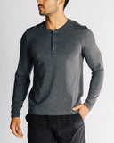 Space Dye Henley LS - Rhone - Asphalt Space Dye