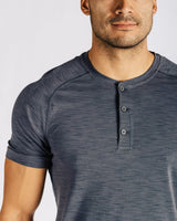 Space Dye Henley SS - Rhone - Asphalt Space Dye